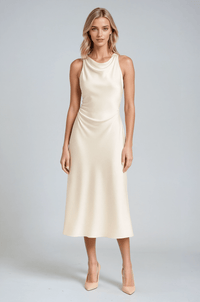 Ava Halterneck Midi Dress Ivory